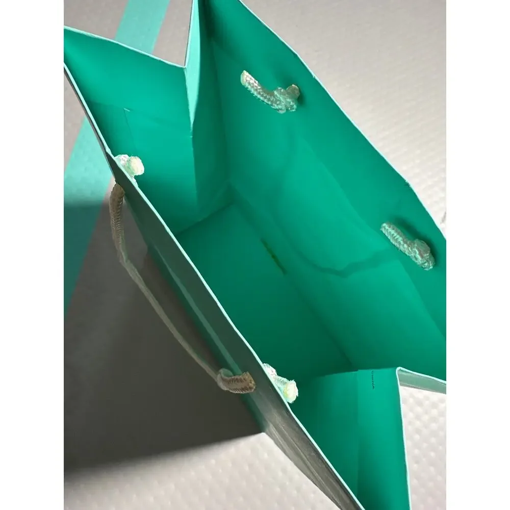 Tiffany & Co. Classic‎ Blue Paper Gift Shopping Bag 10x8 White Rope Handles